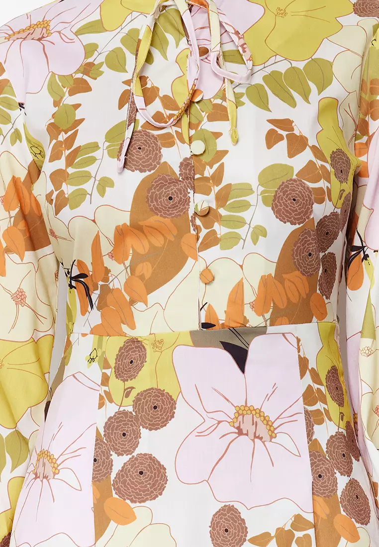 Bow Collar Maxi Dress