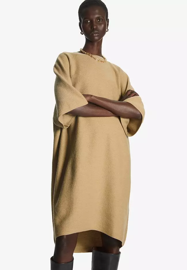Buy COS Oversized Fit Wool T Shirt Dress 2024 Online ZALORA