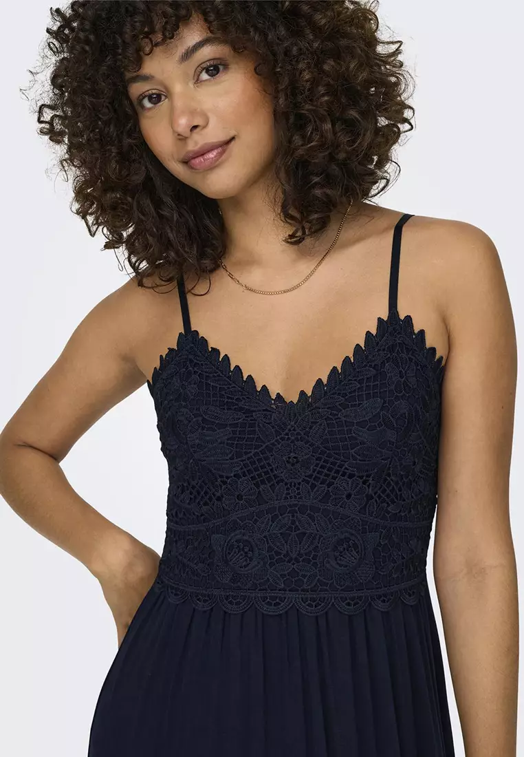 Embroidered Strap Dress