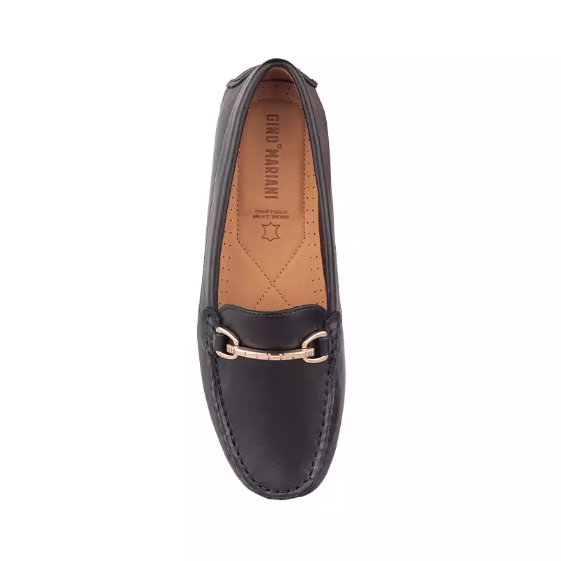 Sepatu Casual Wanita Loafer Moccasin Gino Mariani Elora 1 Black