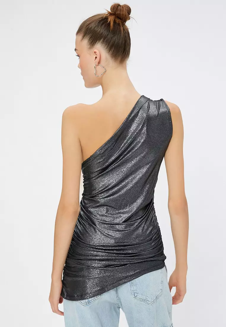 Jual KOTON One Shoulder Ruched Top Original 2026 | ZALORA Indonesia