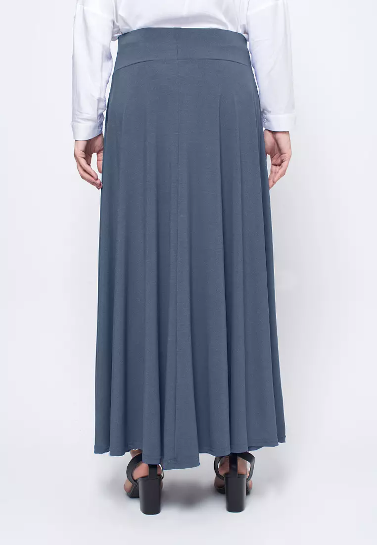 JV Hasanah Umbrella Skirt Grey | Rok Payung Lebar Jersey