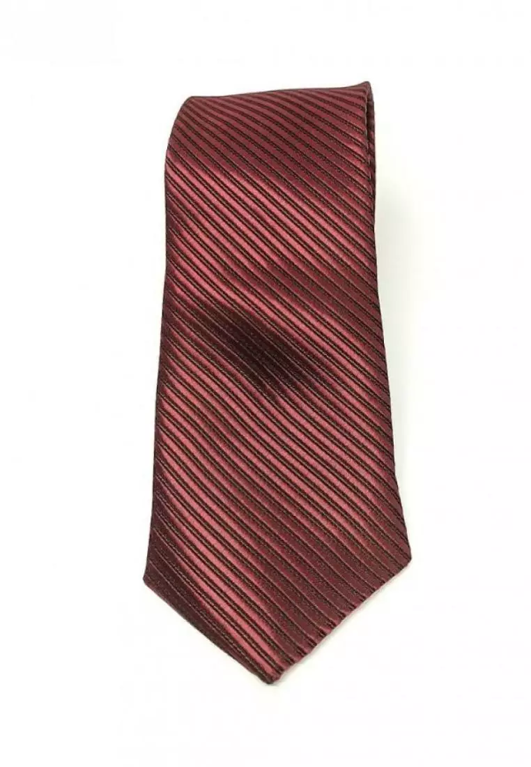 Houseofcuff Dasi Wine Dark Maroon Listed Neck Tie