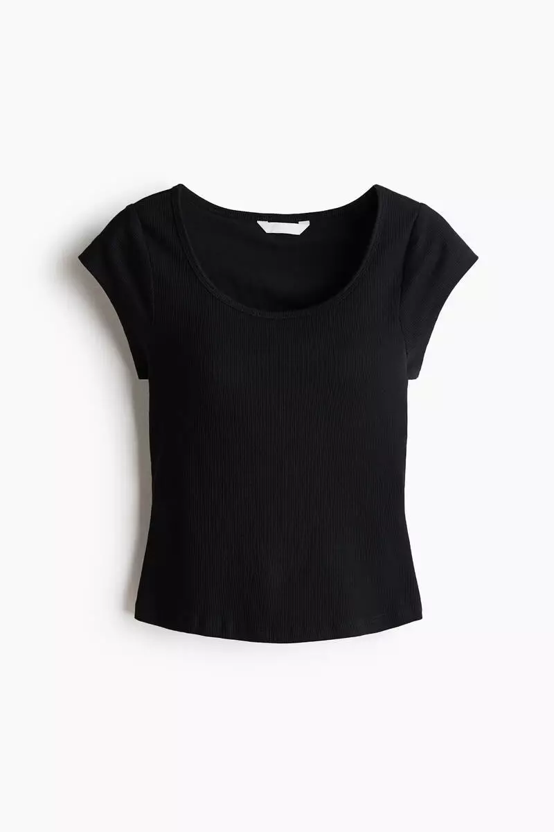 Integral-bra cotton T-shirt