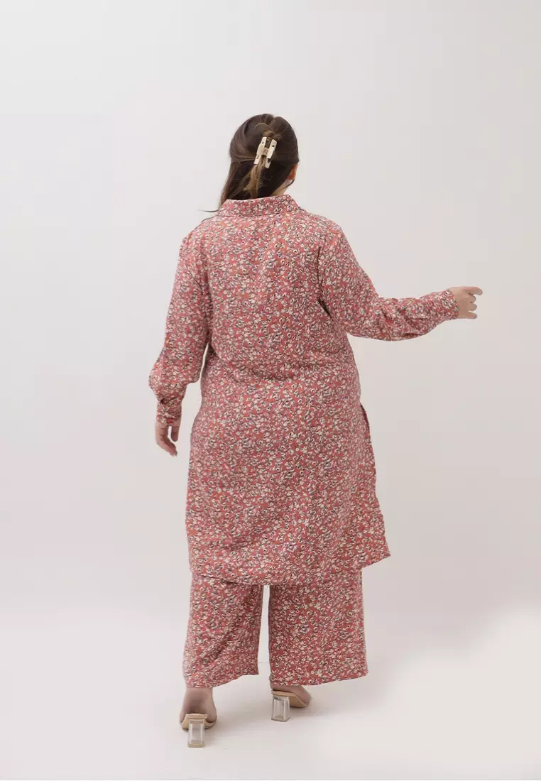 Plus Size Alya Set Floral Edition Coral