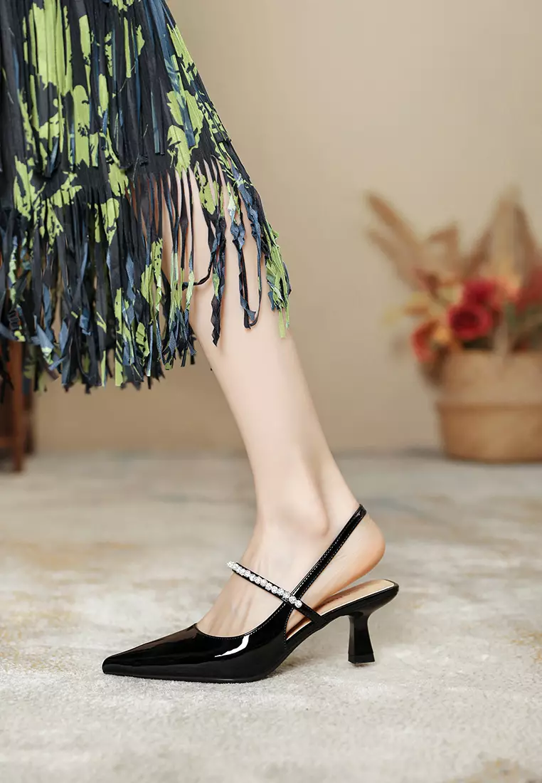 5.5CM Rhinestone Strap Slingback Heel TE7246-3