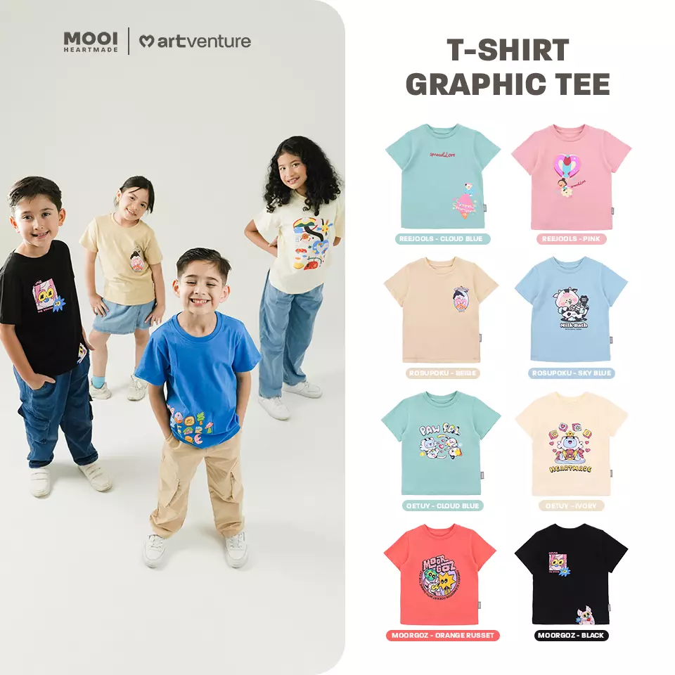 Mooi Artventure x Illustrator Tshirt Graphic Tee Kaos Anak - SEROTONNIN - IVORY