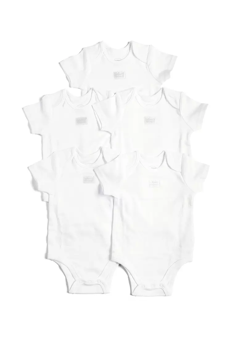 Basic Short Sleeved Bodysuits - 5 Pack