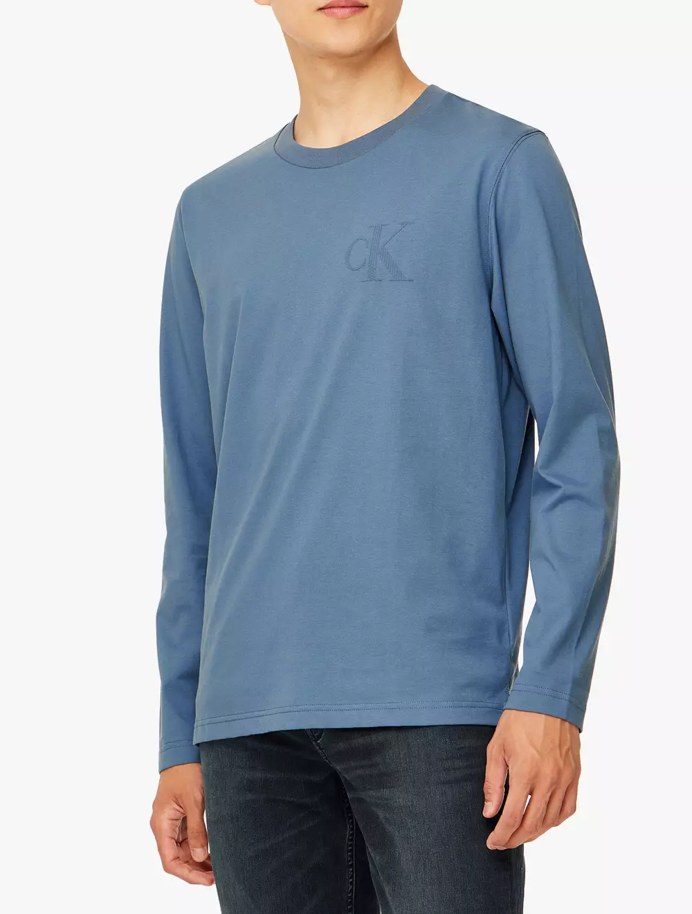 Calvin Klein Jeans - Relaxed Long Sleeve Fashion Graphic T-Shirt - Blue - blue