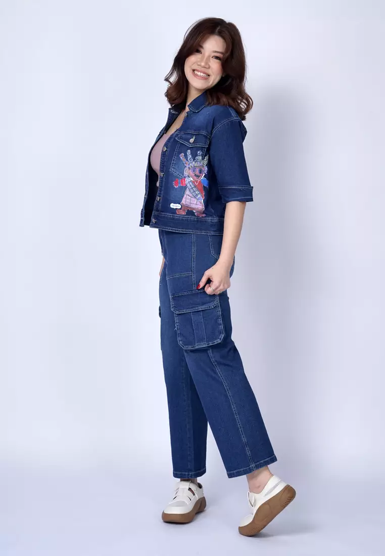 Triset Casual Pakaian Wanita Jacket Denim - TJ500228933