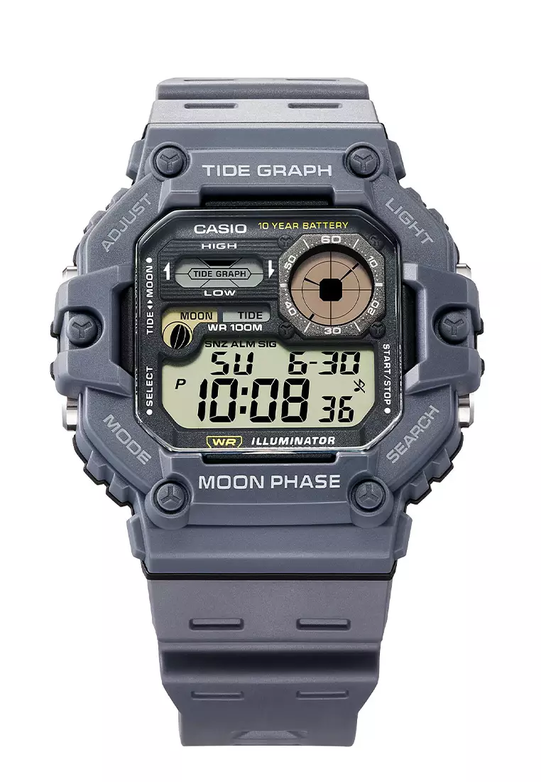 Jam Tangan Digital Pria Casio WS-1700H-8AV Light Grey Resin Strap