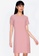 ZALORA BASICS pink Short Sleeve Shift Dress B3FAEAA18742E8GS_1