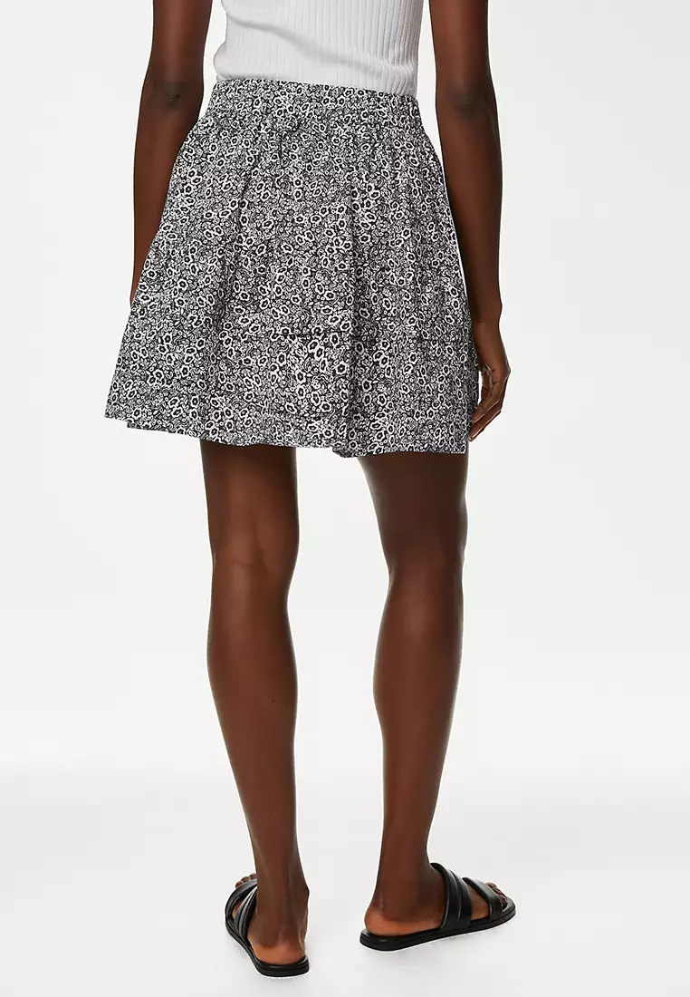 Jual Marks & Spencer Pure Cotton Floral Mini Tiered Skirt Original 2024 ZALORA Indonesia