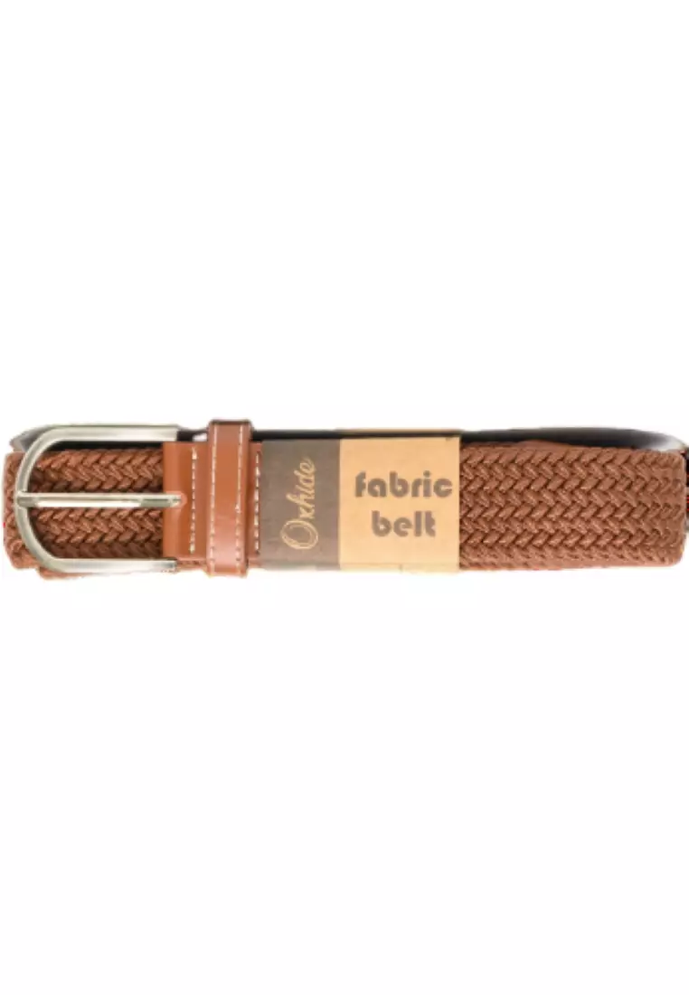 Fabric belt for Men and Women -Elastic belt -Woven stretchable belt plus size -Canvas Belt for men and women in Tan color -Oxhide Tan BCN