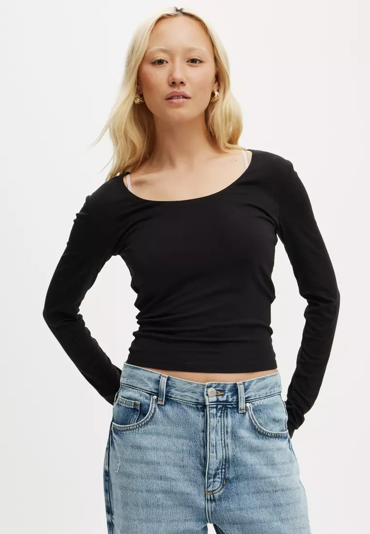 Sunday Scoop Neck Long Sleeves Top