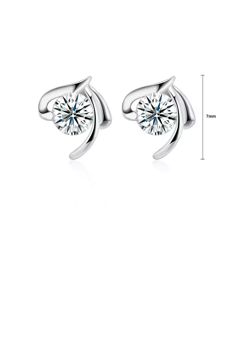 White top earrings studs