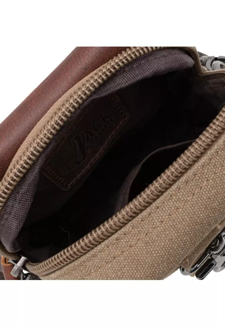 Canvas Phone Belt Pouch Waist Zipper Sling Bag BAD 40101