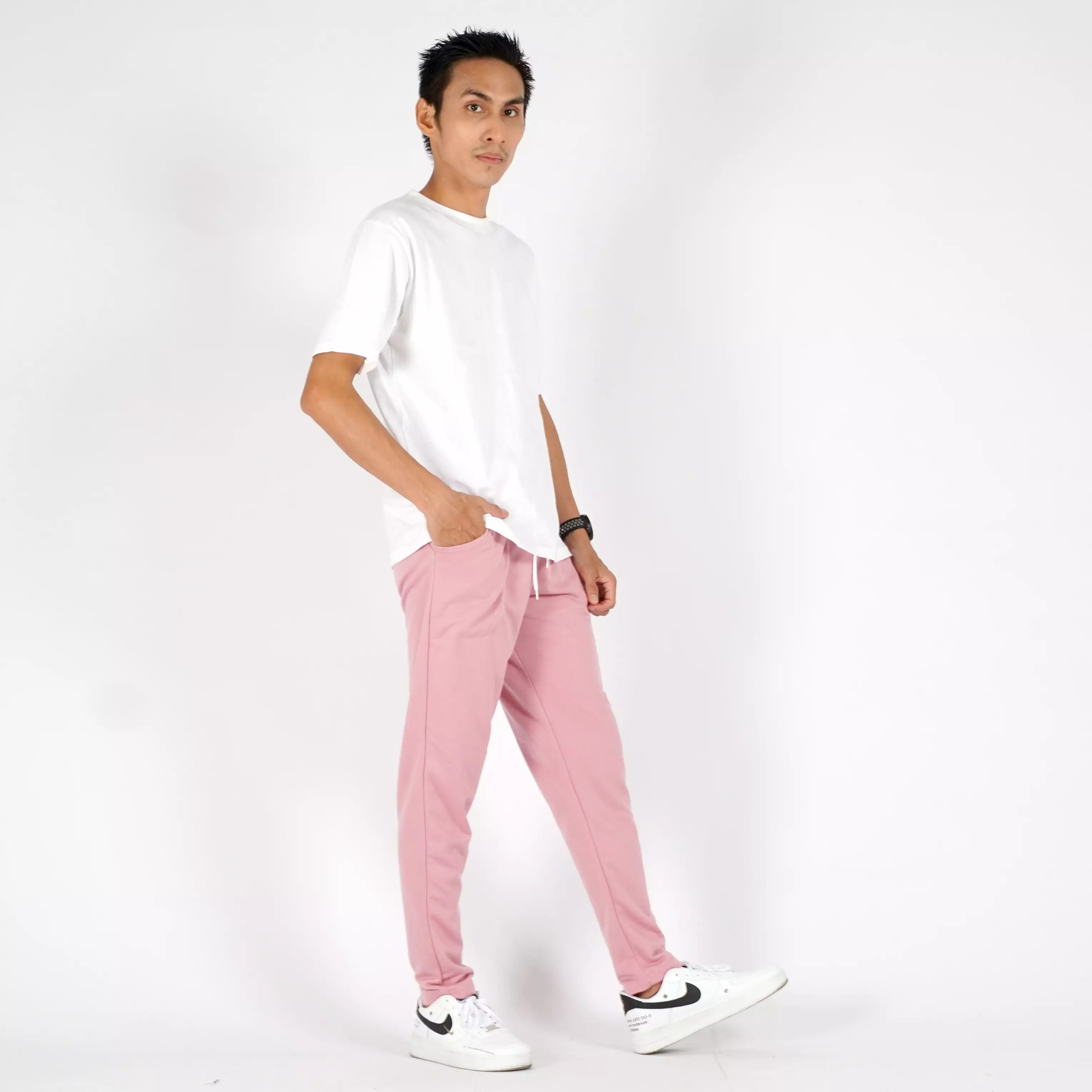  MICHAEL Celana Panjang Pria Slim Fit Training Pants Pria - PINK