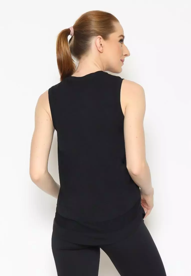 Fitwear - Tanktop Olahraga Wanita YENA MESH MUSCLE TEEE - BLACK