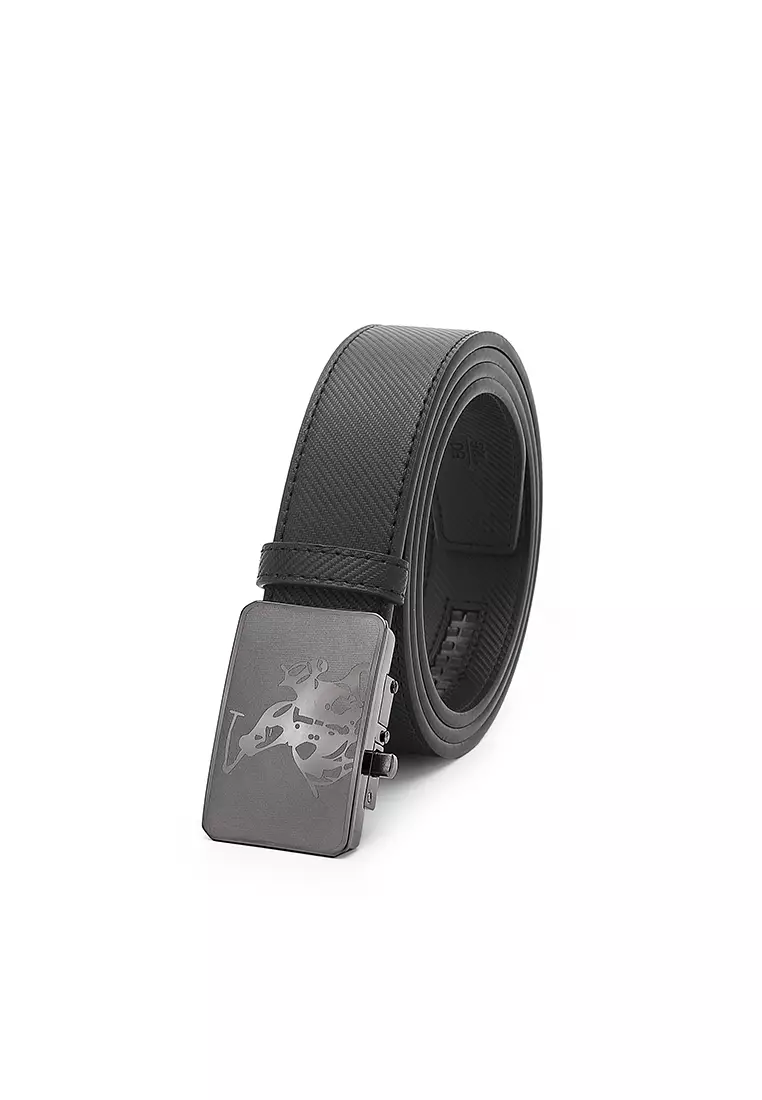 Gift Set - Leather RFID Wallet + 35mm Automatic Buckle Belt (禮盒 - 皮具錢包 + 腰帶) - 黑色