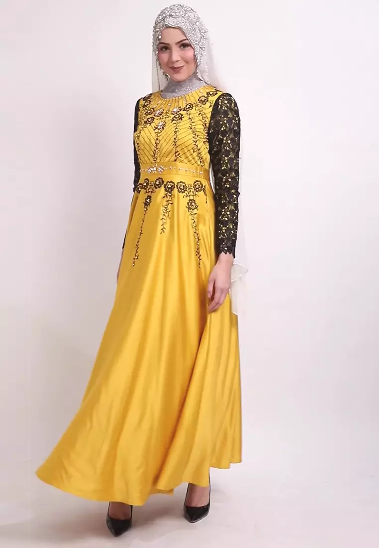 Chamoniq Gamis Brokat Satin