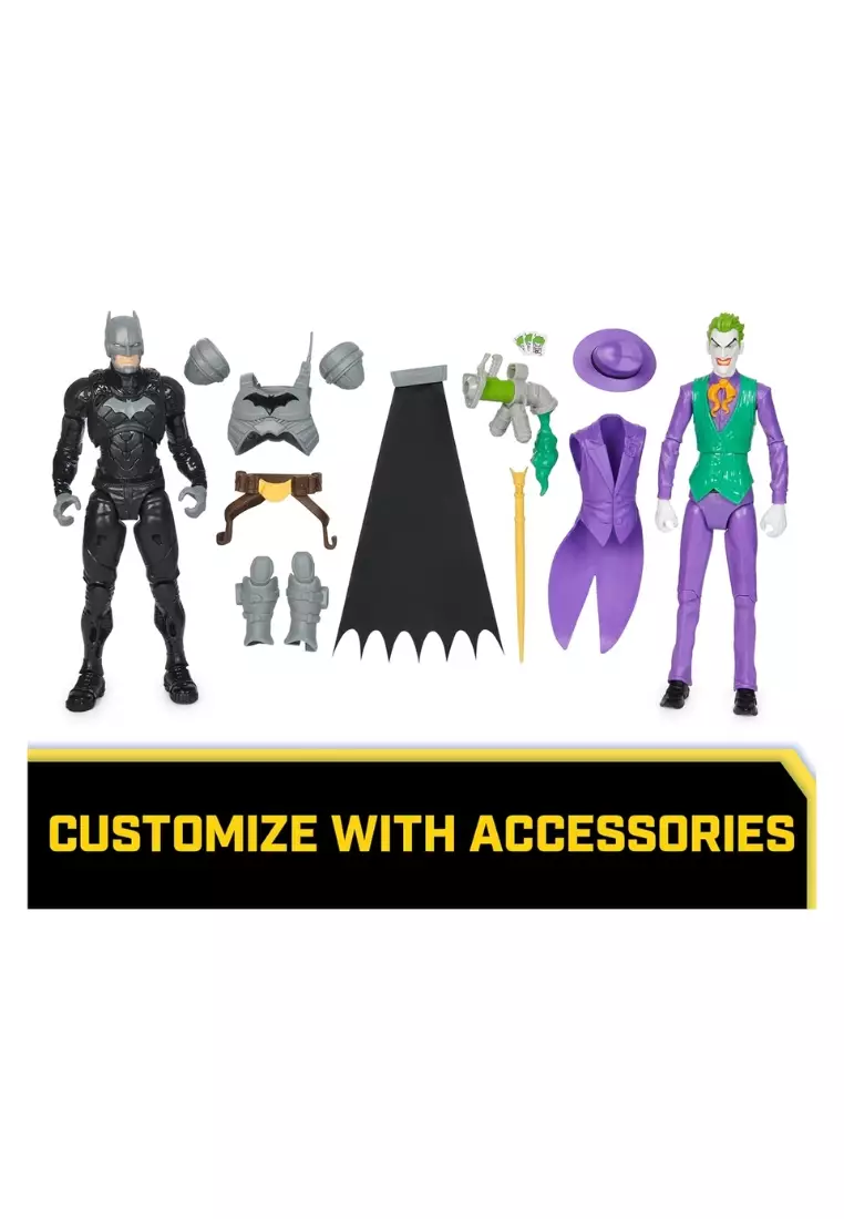 DC Comics, Batman Adventures, Batman vs The Joker Action Figures Set, 2 Figures, 12 Armor Accessories, 12-inch