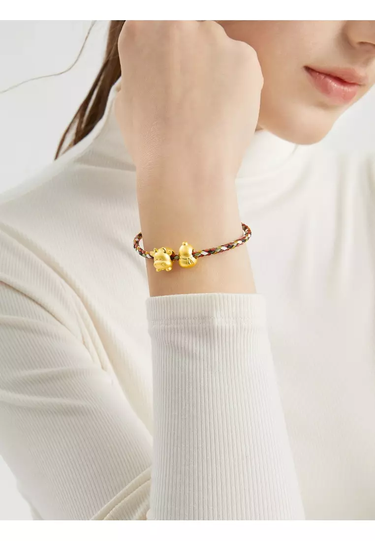 999 24K Solid Gold 'Cute & Pets' Ox Charm 91989C (Bracelet not included)