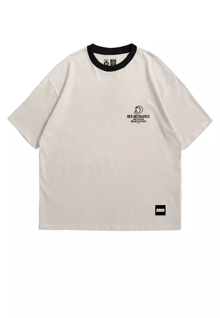 Kaos Ringer Overize Helmet Red Machine 0033