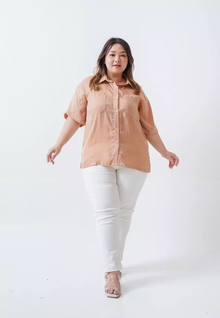 Plus Size Shirts Mordy Apricot