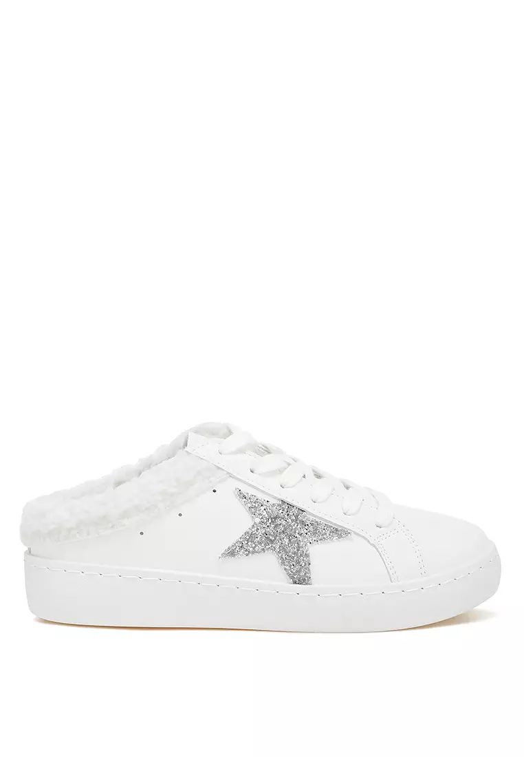 Discount on London Rag  shoes - SKU: Fur Collar Slip On Sneakers in White