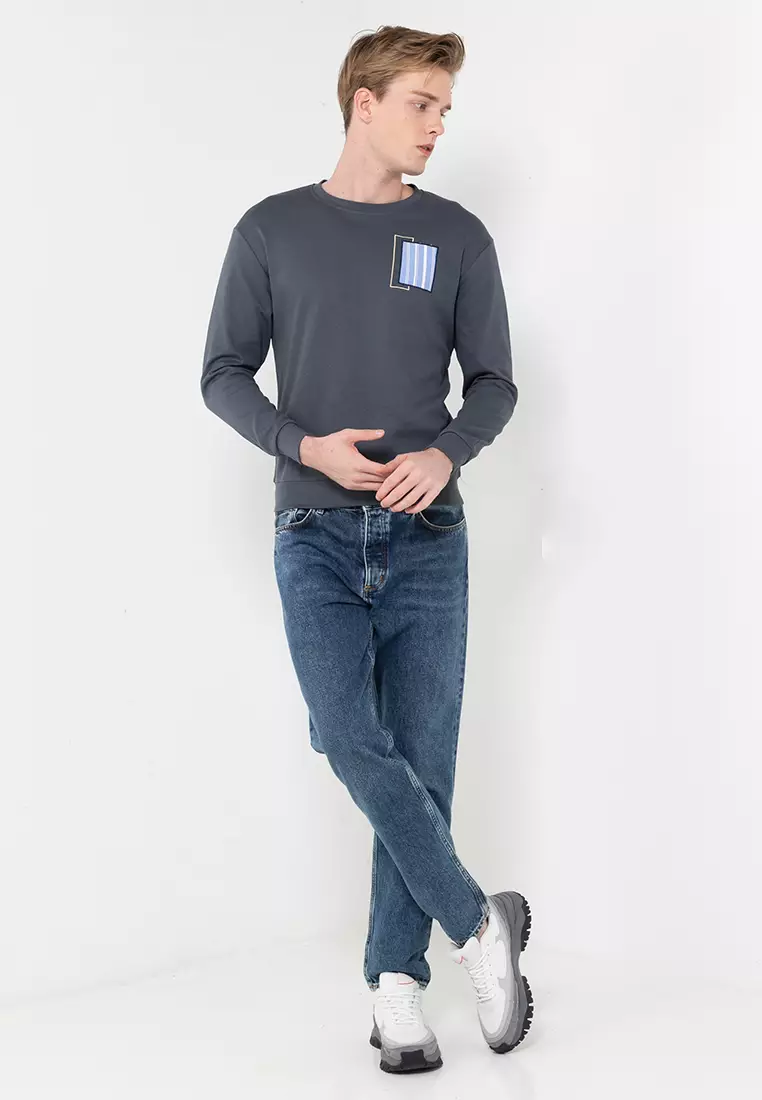 Fit In Stripes Patching Sweatshirt