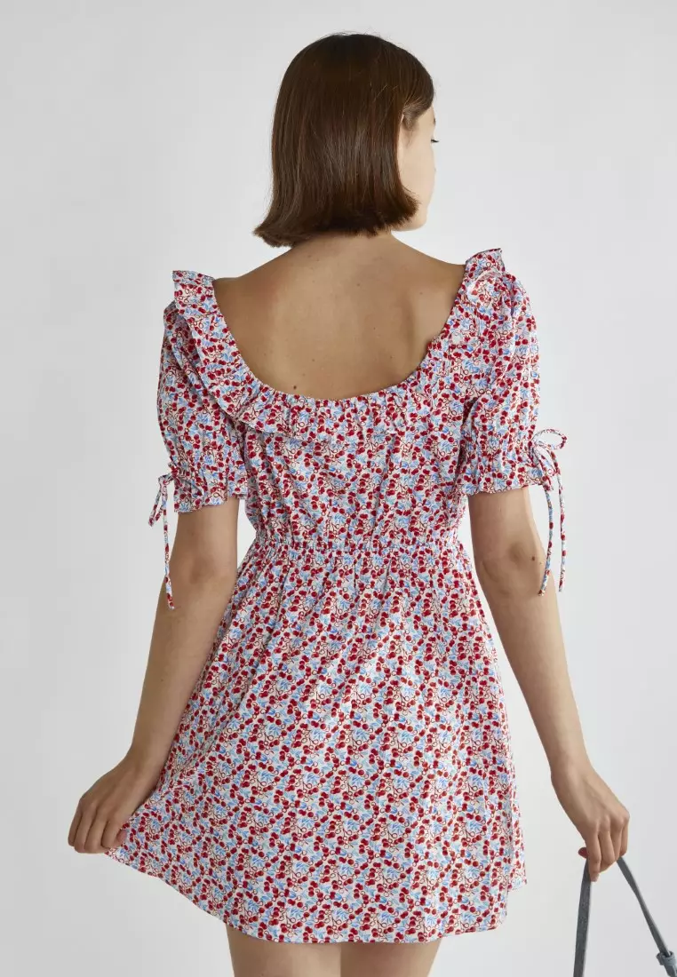 Frill Neck Mini Dress