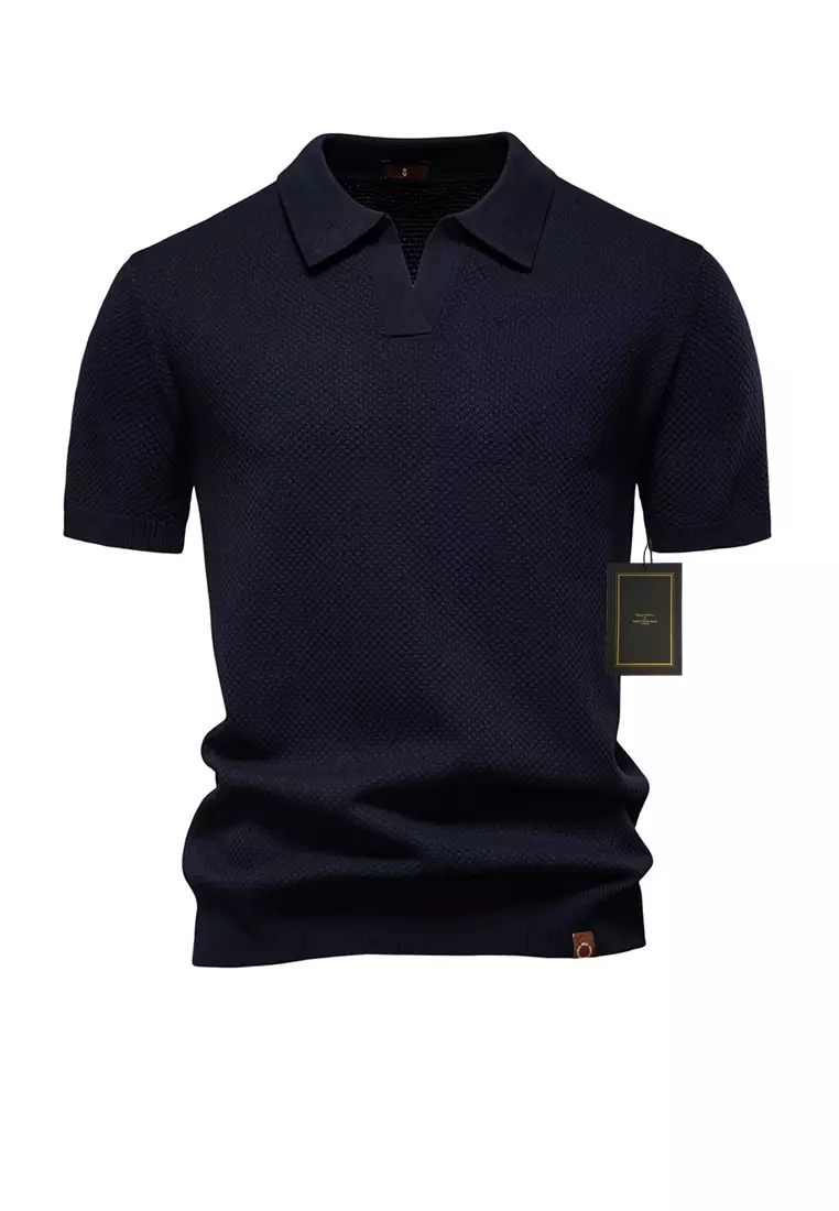 Buy Twenty Eight Shoes Business Textured Polo Shirt AX-PSD8025