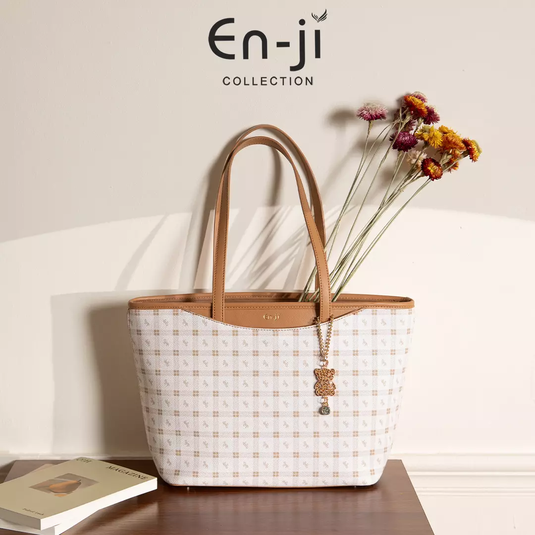 En-Ji Sonari Totebag Wanita Warna Biscuit