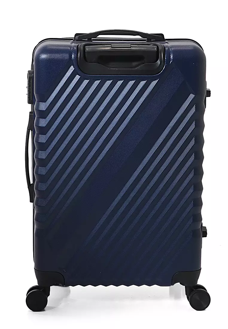 Isvara Tas Koper One Set Unisex Large Compartment Suitcase Number Code Locking Material Fiber ABS ORIGINAL - Biru