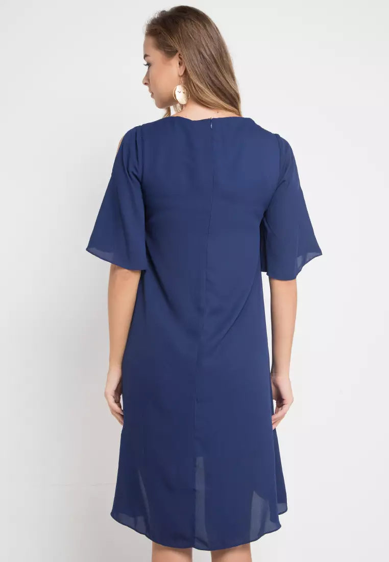 Perforated Sleeves Girly Dress