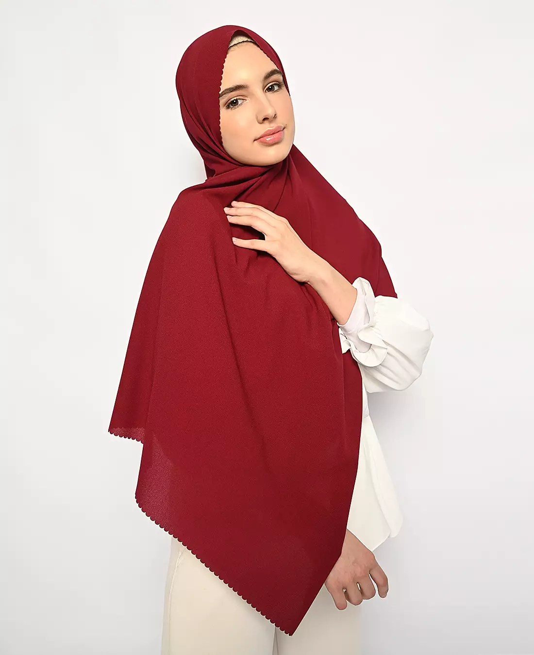 Pasmina Diamond Lasercut Maroon