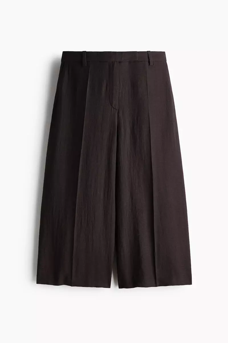 Tailored linen-blend culottes