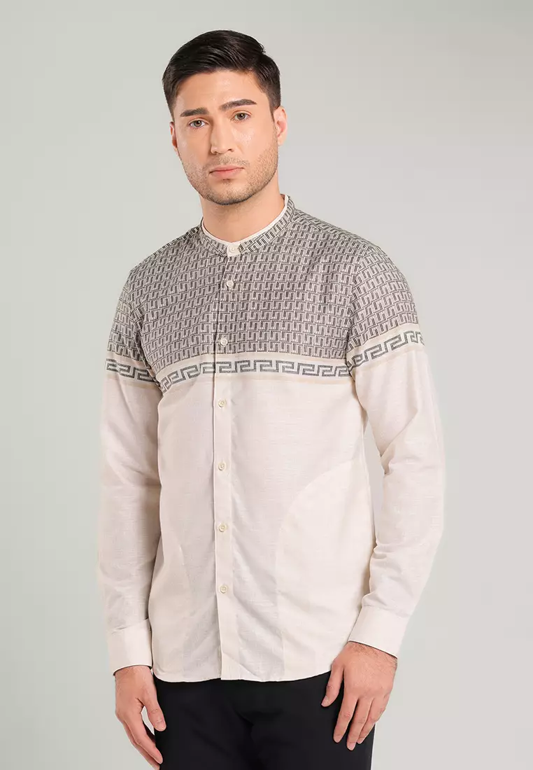 MOC Kemeja Koko Lengan Panjang Pria RUYI - KHAKI