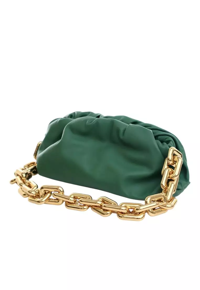 Pre-Loved Bottega Veneta Lambskin Chain Pouch