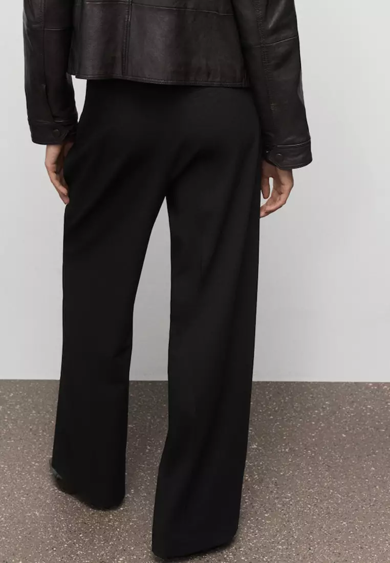 Wide-Leg High-Rise Pleated Trousers