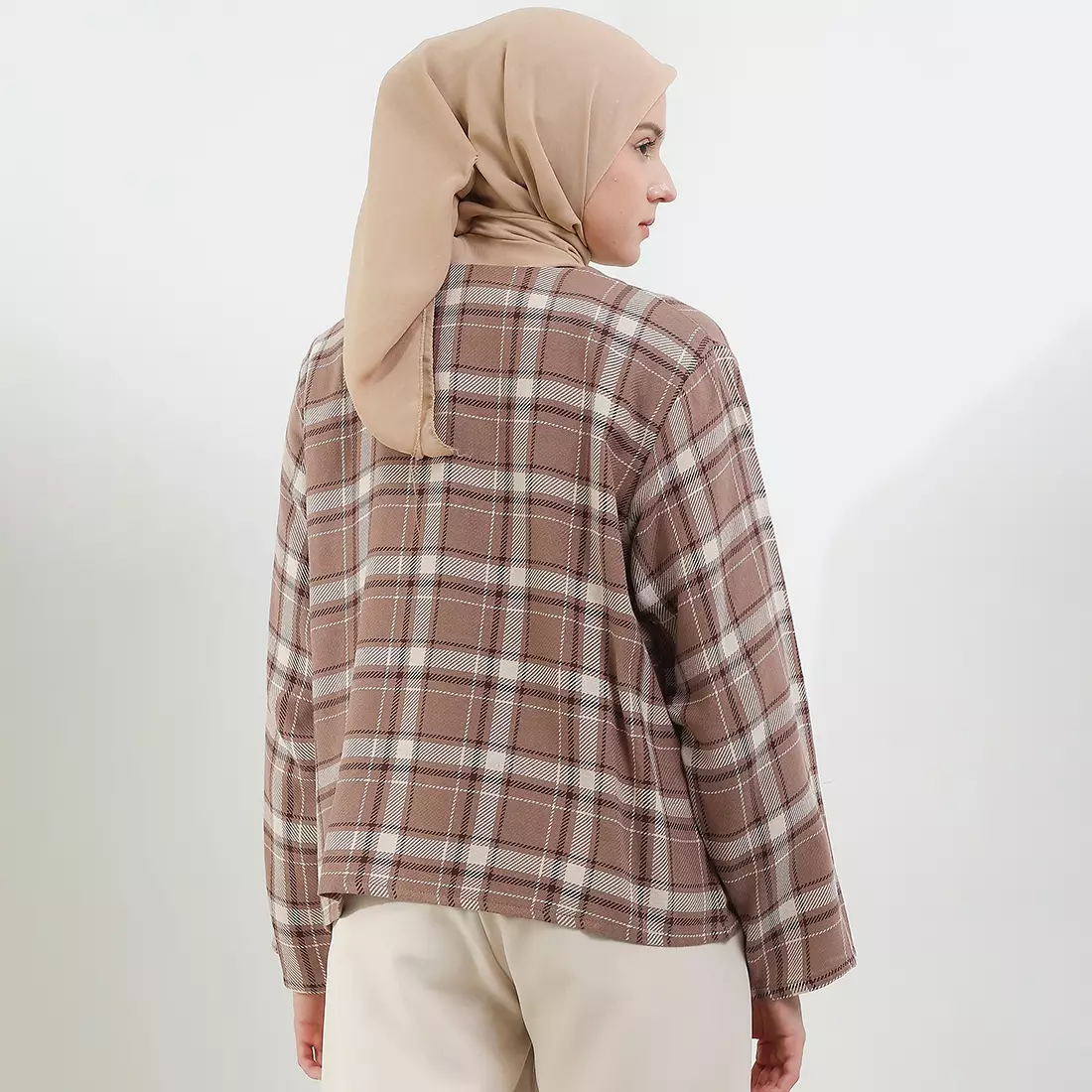 MFMW Remisha Outer Coklat Motif Kotak