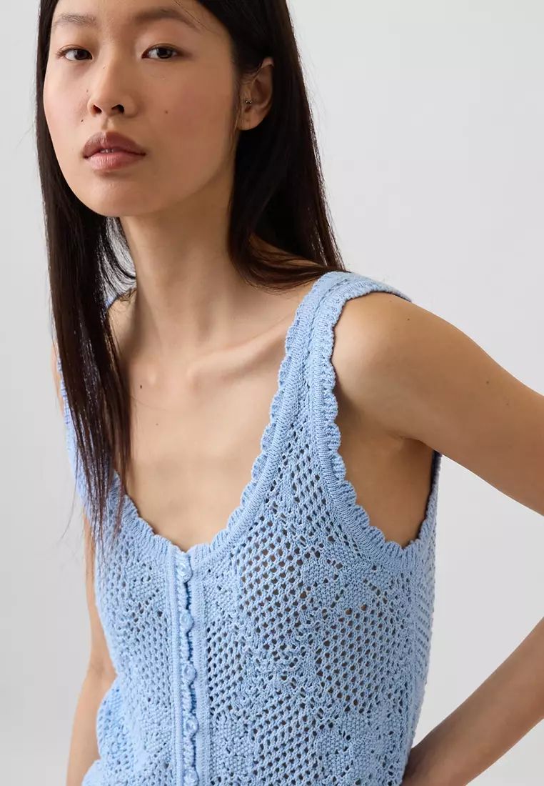 Pointelle Cotton Tank Top
