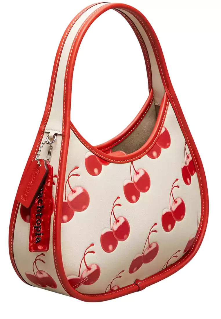 Ergo Bag In Coachtopia Leather With Cherry Print - Cloud Multi CL754