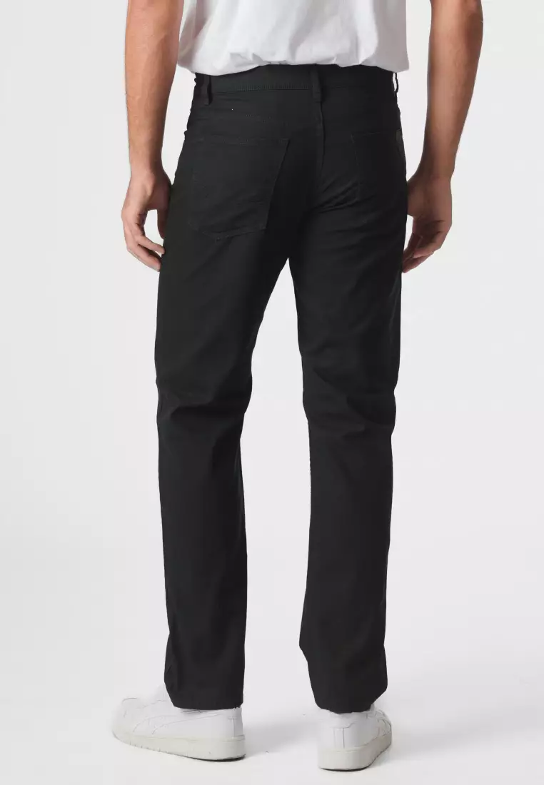 Emba Denim - BS08.01 Celana Panjang Pria Kanvas Premium Regular Fit New Tebal Black