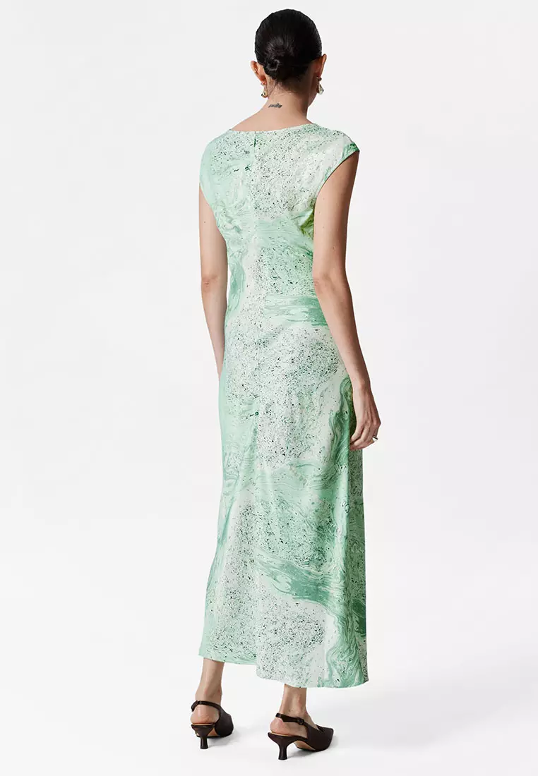 Bias-Cut Satin Midi Dress