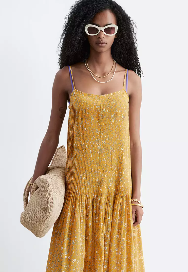 Pleated Bodice Maxi Dress