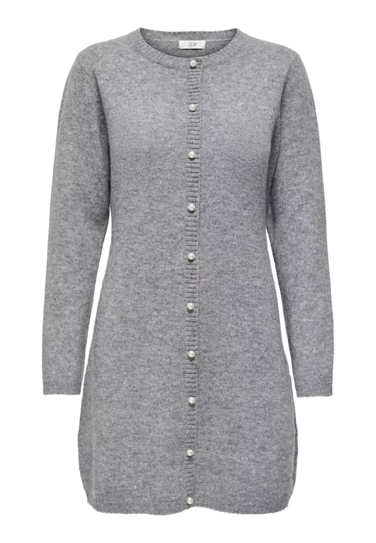 Long Sleeve Short Pearl Knit Dress