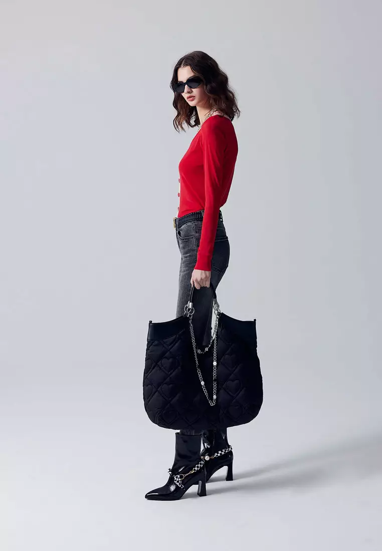 V-Neck Top With Contrast Trim Detail