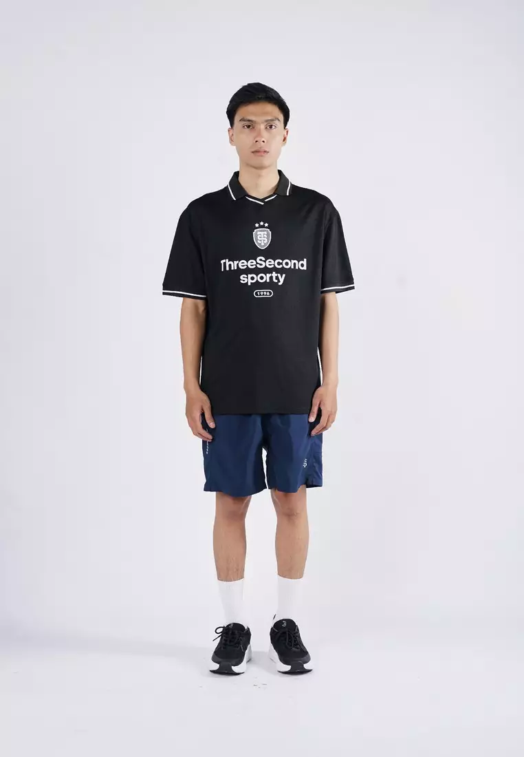 3Second Men's Collar Jersey T-Shirt Short Sleeve Relaxed Fit Polyester Pele OL-320725